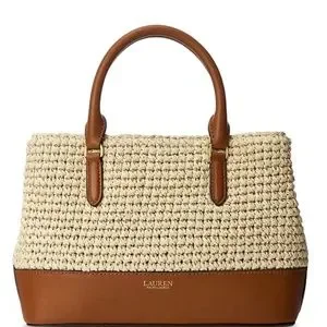 激安！ Ralph Lauren Mini Marcy II Crochet-Straw Satchel 激安！ Ralph Lauren Mini Marcy II Crochet-Straw Satchel